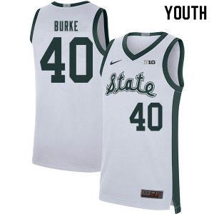 Youth Braden Burke Michigan State Spartans #40 Nike NCAA 2019-20 Retro White Authentic College Stitched Basketball Jersey MJ50S82XL